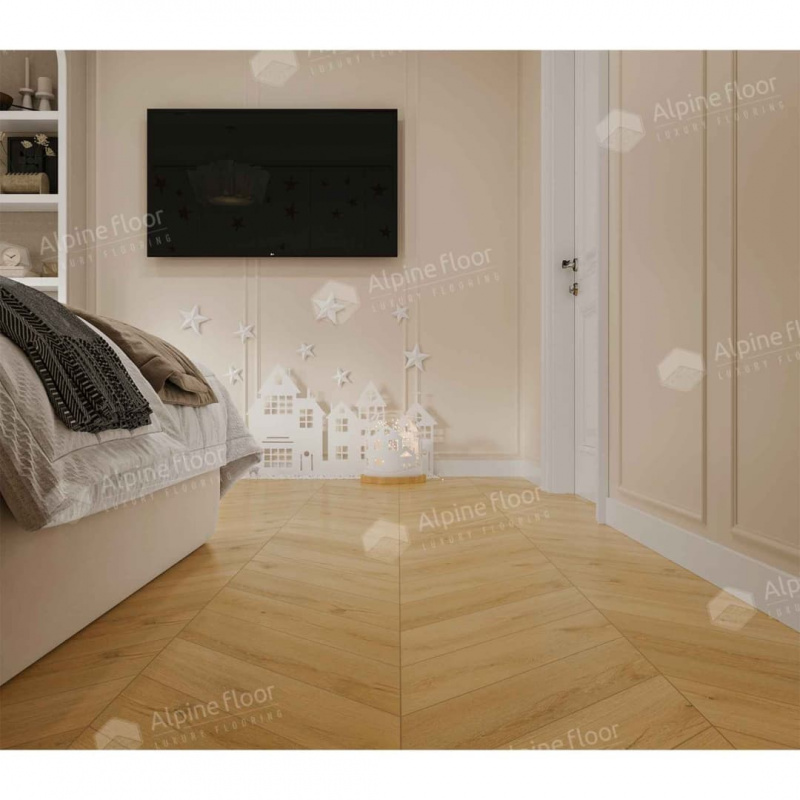Кварц-виниловая плитка Alpine Floor Eco Caldo 18-20 Chevron