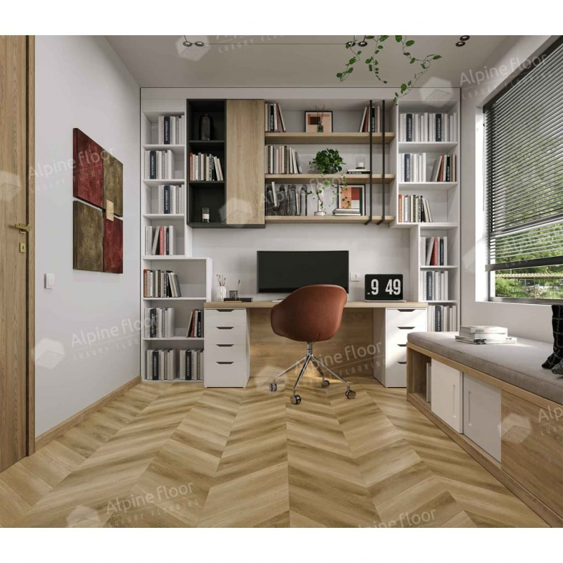 Кварц-виниловая плитка Alpine Floor Eco 18-17 Grazioso Chevron