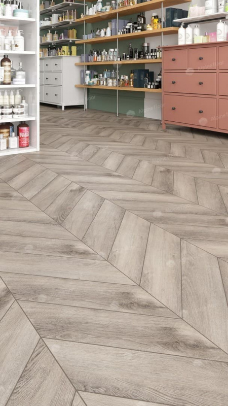 Кварц-виниловая плитка Alpine Floor Eco 18-8 Дуб Исида Chevron