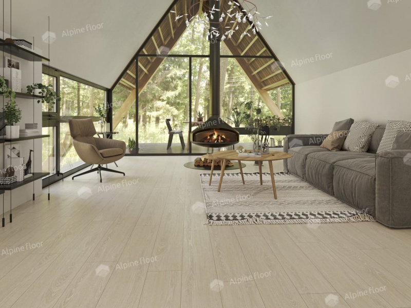 Виниловая плитка Alpine Floor Дуб Снежный Eco 3-14