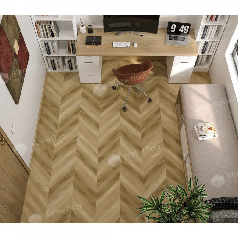 Кварц-виниловая плитка Alpine Floor Eco 18-17 Grazioso Chevron