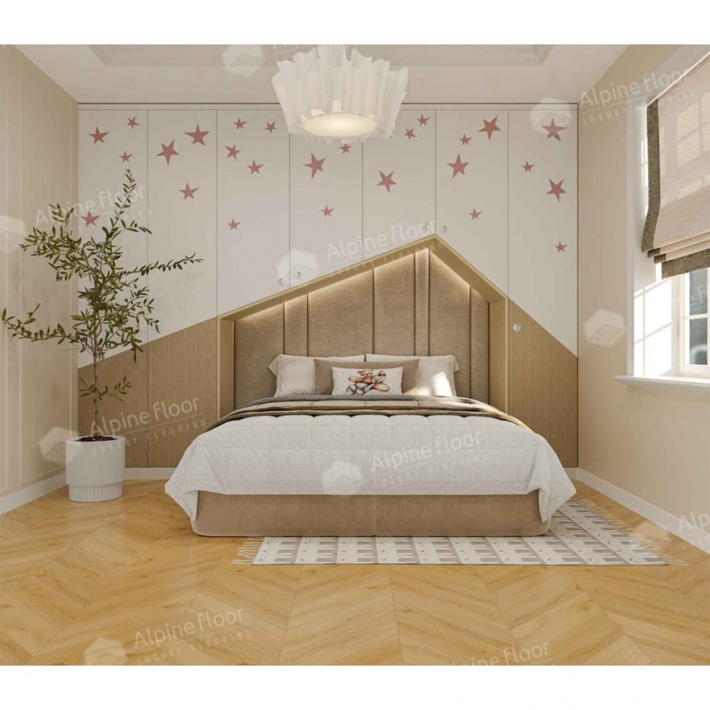 Кварц-виниловая плитка Alpine Floor Eco Caldo 18-20 Chevron