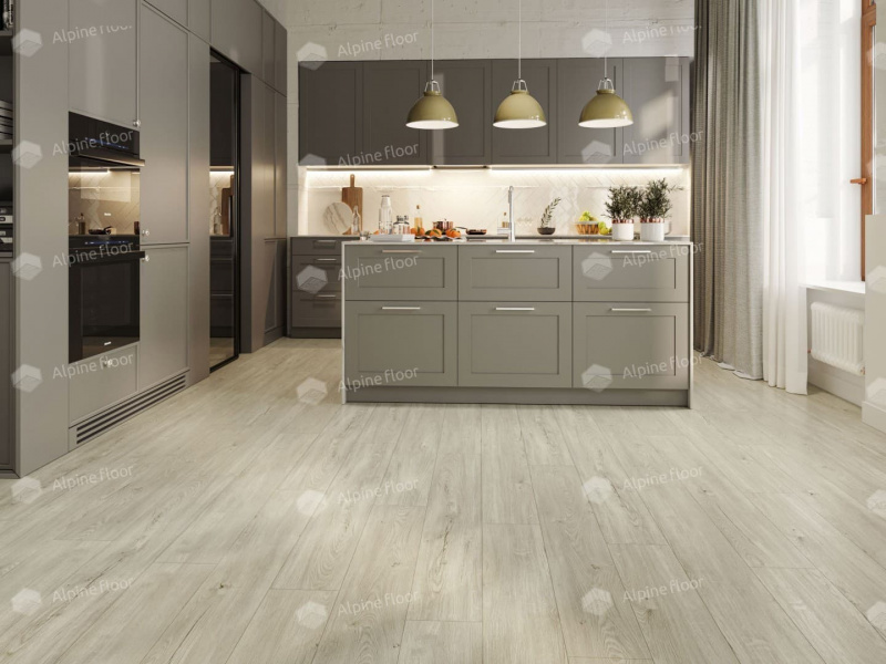 Кварц-виниловая плитка Alpine Floor Секвойя Снежная Есо 6-8