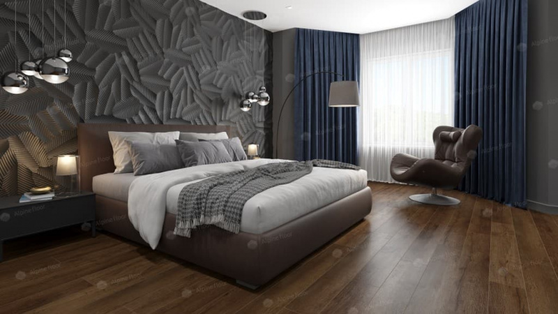 Кварц-виниловая плитка Alpine Floor Дуб Шоколадный Eco 7-18 Aba
